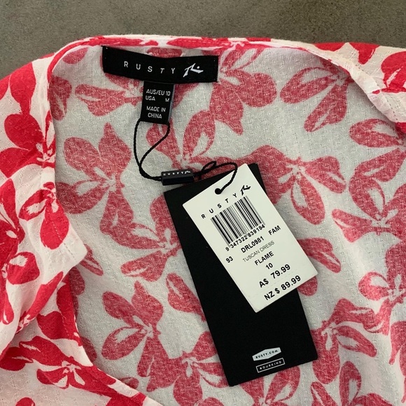 NWT Rusty White Floral Dress Size 10 - Picture 4 of 4